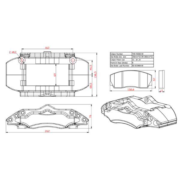 Rear BBK – Disc Version / Medium 6-Piston (18